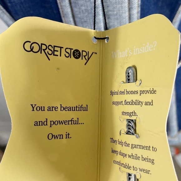 Corset Story Double Denim Waistcoat Corset SZ 30'' NWT NEW - Picture 5 of 10